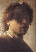 Rembrandt Harmensz Van Rijn Sjalvportratt at about 21 ars alder